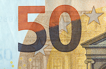 Details of fifty euro cash of the European Union