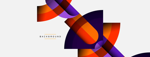 Geometric abstract background. Round shapes, circles, lines composition for wallpaper banner background or landing page