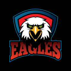 Eagle Head Logo Design Esports Sport Team Mascot Template Vector