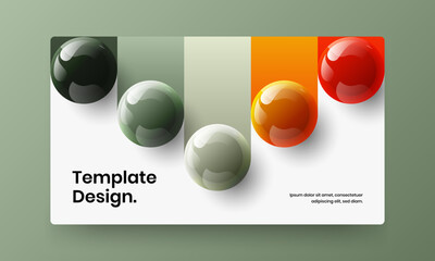 Vivid 3D balls front page illustration. Colorful corporate identity vector design concept.