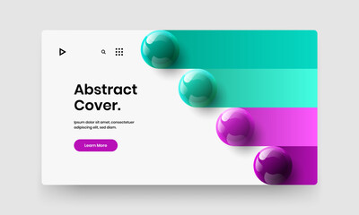 Unique corporate cover design vector concept. Clean 3D spheres annual report template.