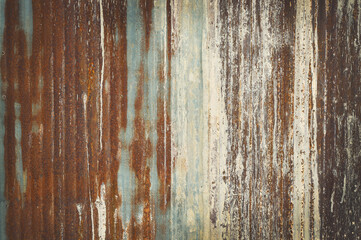 Obraz premium Old zinc wall texture background, rusty on galvanized metal panel sheeting.