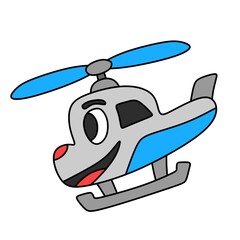 An illustration of a cute cartoon helicopter