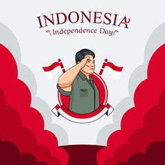 Indonesia independence day heroic day greeting card banner template background design