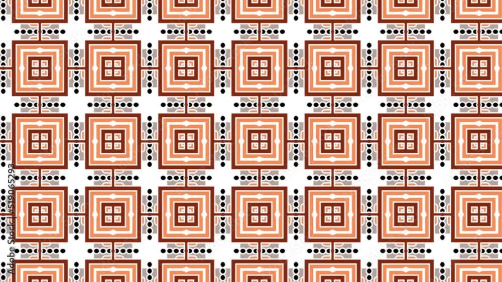 Poster seamless tile pattern illustration with squares animation sliding on from right to left on a white s
