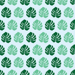Floral seamless pattern with leaves. tropical background