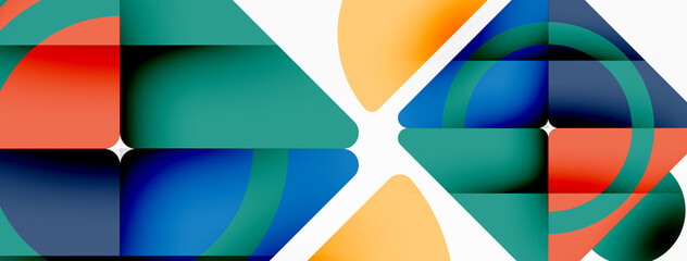 Creative geometric wallpaper. Minimal abstract background. Triangles and circles composition vector illustration for wallpaper banner background or landing page