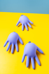 Concept of protective gloves which inflated with air