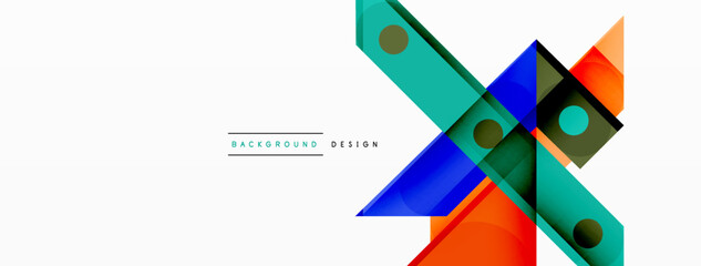Bright colorful straight lines geometric abstract background. Trendy overlapping lines composition for wallpaper, banner, background or landing
