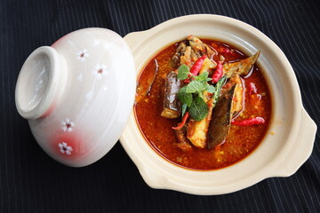spicy talapia soup in a bowl