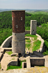 Ruins of the royal castle in Chentshin, Swietokrzyskie Voivodeship, Poland. The construction of the fortress probably began around the 13th or 14th century.