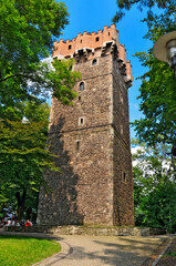 Fototapeta na wymiar Piast tower from the 14th century. Cieszyn, Silesian Voivodeship, Poland.