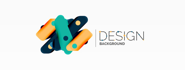 Tech minimal geometric wallpaper. Creative abstract background. Ribbon style stripes vector illustration for wallpaper banner background or landing page