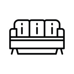 sofa icon black outline vector