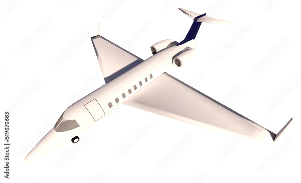 Poster Aircraft plane with background white 3d render model isolated illustration