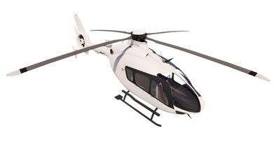 Helicopter minimal aircraft aviation transport 3d render model illustration