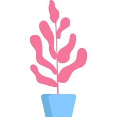 Flower pot vector plant flat icon isolated