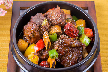 Braised Short Ribs (Galbi-jjim) - korean food