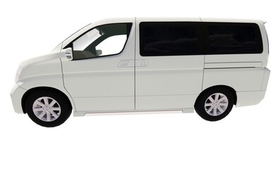 Fototapeta na wymiar Van pickup truck concept 3d vehicle render template model illustration