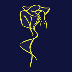 Girl hugging a guy on a dark background