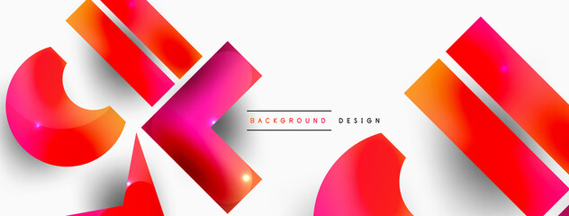 Dynamic composition, shiny geometric shapes abstract background. Trendy techno business template for wallpaper, banner, background or landing