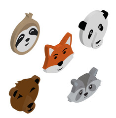 Vector Set of animals. Muzzle of wild animals icons