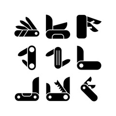 pocket knife icon or logo isolated sign symbol vector illustration - high quality black style vector icons
