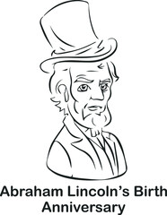 Abraham Lincoln's birthday celebration symbol vector