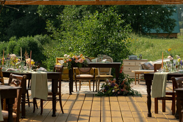 Rustic food, summer party concept, country style
