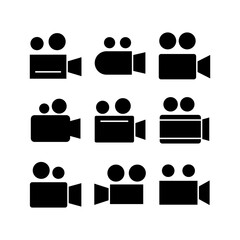 video camera icon or logo isolated sign symbol vector illustration - high quality black style vector icons

