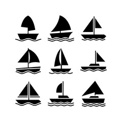 yacht icon or logo isolated sign symbol vector illustration - high quality black style vector icons
