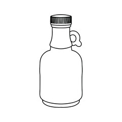 Maple syrup, or other liquid. Vector illustration of package for liquid. Line design icon.