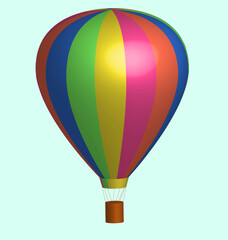 Fototapeta premium Isolated hot air balloon. Vector icon of air balloon