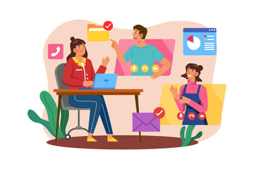 Business Team Doing Video Meeting