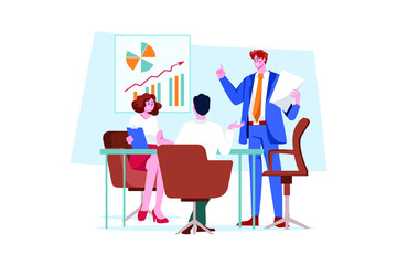 Leadership Careers Illustration concept. Flat illustration isolated on white background