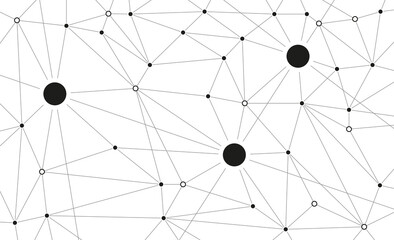 Compact polygonal structure network connected dots and lines background template. Blockchain linked global digital database graphic vector.