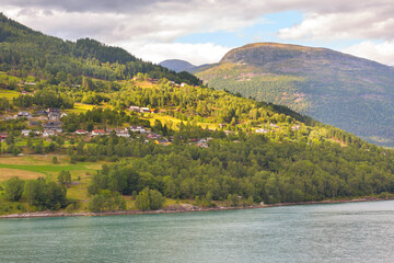 Norway, Olden nordic village landscape