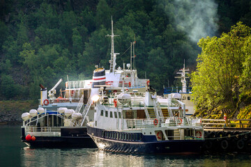 Flam, Scandinavia, Norway port with boats
