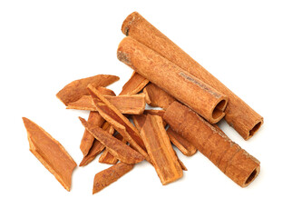 Cinnamon on a white background