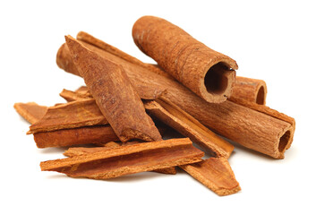 Cinnamon on a white background