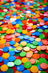 Fototapeta na wymiar a lot of colorful coins in the pool
