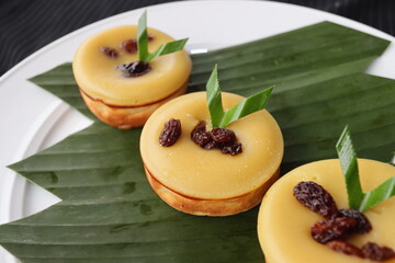jakarta indonesian traditional cakes with  pandan leaves