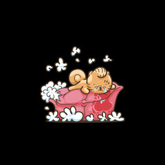 Pomeranian Spitz Puppy Kawaii Style Cute Cartoon Character
