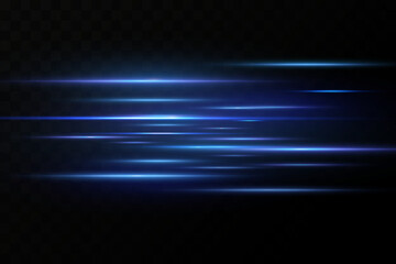 Obraz premium Vector illustration of a blue color. Light effect. Abstract laser beams of light. Chaotic neon rays of light .