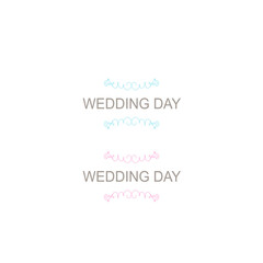 Fototapeta na wymiar WEDDING DAY SIMPLE DESIGN ORNAMENTS ISOLATED ON WHITE