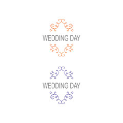 WEDDING DAY SIMPLE DESIGN ORNAMENTS ISOLATED ON WHITE