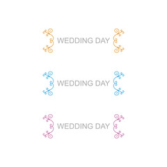 WEDDING DAY SIMPLE DESIGN ORNAMENTS ISOLATED ON WHITE