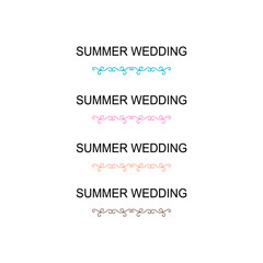 Summer Wedding Simple Design Ornaments isolated on White