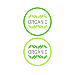 Organic Product Design Badge isolated On White