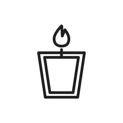 Obraz premium Candle in glass icon design isolated on white background